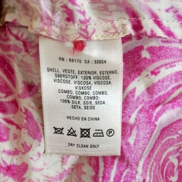 Postmark Rosy Plumes Dress Pink Size 00 Tan Lined Sleeveless Silk Anthropologie - Picture 5 of 6